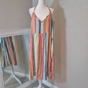 Prana Multicolor Striped Midi Dress